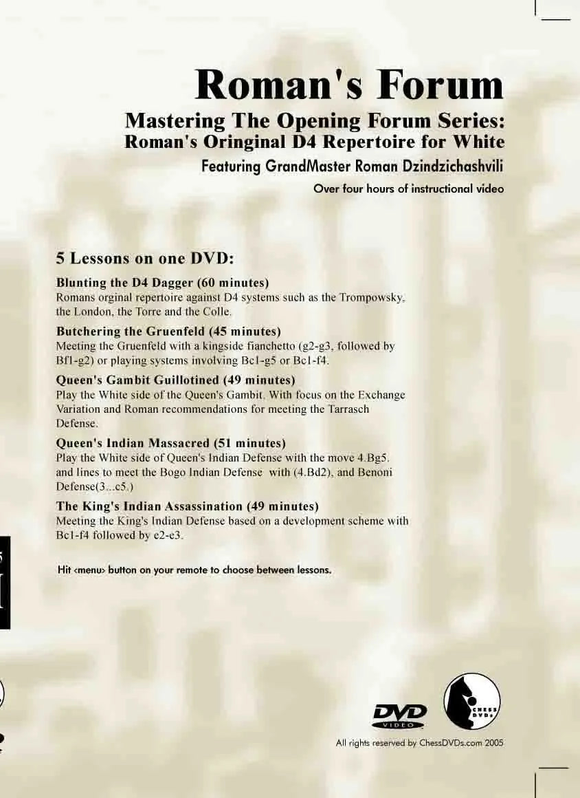 E-DVD ROMAN'S LAB - VOL 35 - Mastering The Opening Forum – US Chess Sales