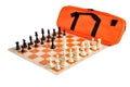 Deluxe Chess Set Combination - Solid Plastic Regulation Pieces | Vinyl Chess Board | Deluxe Bag