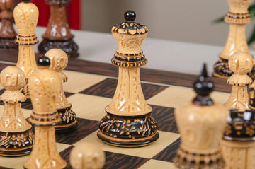 The Burnt Golden Rosewood Zagreb '59 Series Chess Pieces - 3.875