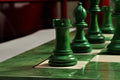 The Grandmaster Chess Set, Box, & Board Combination - Green Gilded