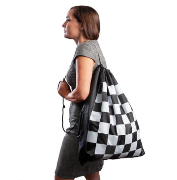Regulation Tournament Chess Pieces and Cinch Chess Board Bag Combo - TRIPLE WEIGHTED