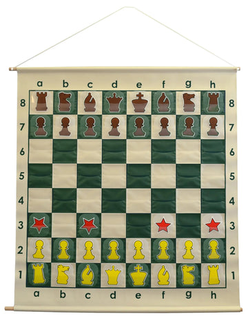 36" Pouch-Style Chess Demonstration (Teaching) Board Set with Deluxe Carrying Bag