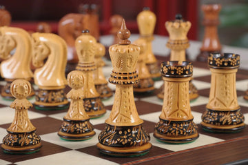 The Burnt Zagreb '59 Series Chess Pieces - 3.875