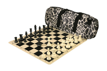 Deluxe Chess Set Combination and Single Weighted Regulation Pieces | Silicone Chess Board | Deluxe Bag