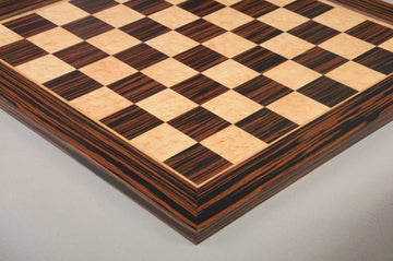Tiger Ebony & Bird's Eye Maple Signature Traditional Chess Board