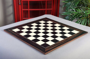 Black Anegre, Bird's Eye Maple & Macassar Ebony Standard Traditional Chess Board - Satin Finish
