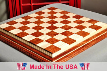 Signature Contemporary IV Luxury Chess board - BUBINGA / CURLY MAPLE - 2.5