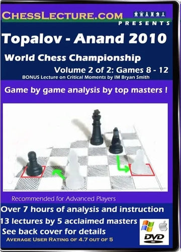 E-DVD Topalov - Anand 2010 World Chess Championship - 2 DVD's - Chess Lecture - Volume 32