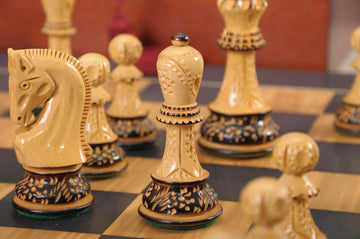 The Burnt Golden Rosewood Zagreb Series Chess Set, Box, & Satin Board Combination