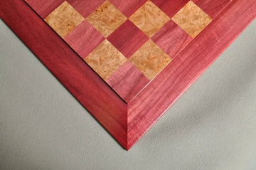 Custom Contemporary Chess Board - Purpleheart / Maple Burl - 2.5