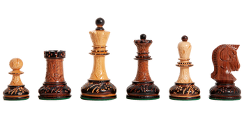 The Burnt Golden Rosewood Dubrovnik Series Chess Pieces - 3.75" King