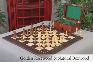 The Congress Series Luxury Chess Set, Box, & Board Combination