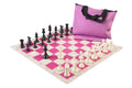 Standard Chess Set Combination - Solid Plastic Regulation Pieces | Vinyl Chess Board | Standard Bag