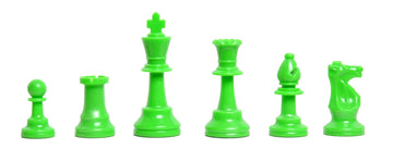 4 Player Chess Set Combination - Single Weighted Regulation Colored Chess Pieces & 4 Player Vinyl Chess Board