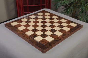 Walnut Burl & Maple Superior Contemporary Chess Board - Gloss Finish
