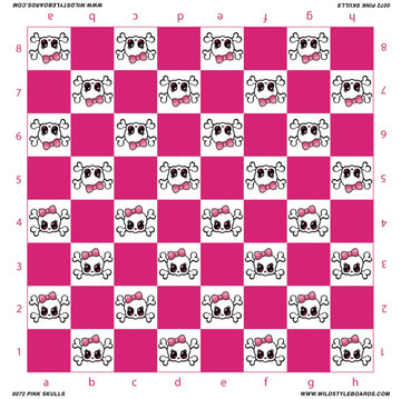 Pink Skulls  - Full Color Vinyl Chess Board