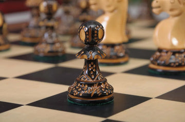 The Burnt Reykjavik II Series Chess Set, Box, & Board Combination