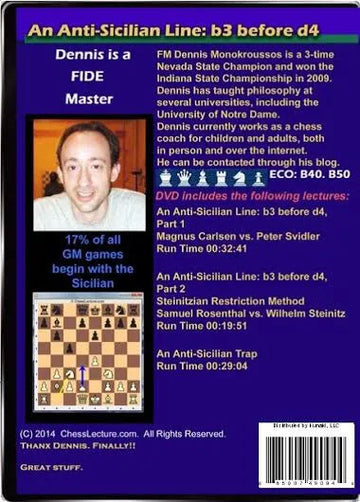 An Anti-Sicilian Line b3 before d4 - Chess Lecture - Volume 92