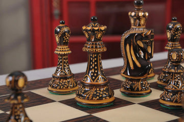 The Burnt Zagreb '59 Series Chess Pieces - 3.875