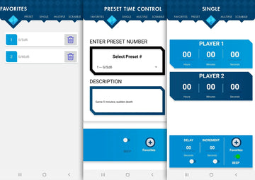 Tap N Set Digital Chess Clock - Available in Push Button or Touch Sensor
