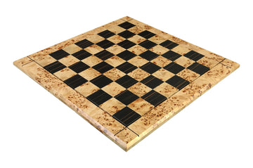 MAPLE BURL & Ebony Reproduction of the Drueke Chess Board - 2.5