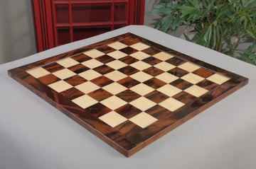 Walnut Burl & Maple Signature Traditional Chess Board - Gloss Finish