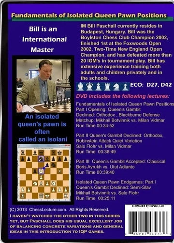 E-DVD Fundamentals of Isolated Queen Pawn Positions - Chess Lecture - Volume 64