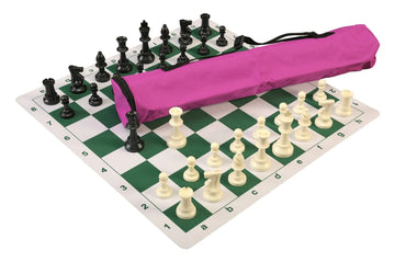 Quiver Chess Set Combination and Triple Weighted Regulation Pieces | Thin Mousepad Chess Board | Quiver Bag
