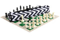 Quiver Chess Set Combination - Solid Plastic Regulation Pieces | Vinyl Chess Board | Quiver Bag