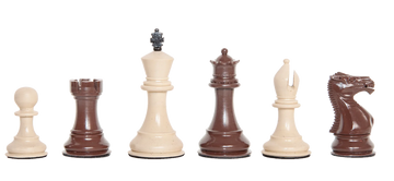 Staunton Themed Chess Pieces - 3.5" King - Brown & Natural