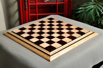 Signature Contemporary II Chess Board - Curly Maple / African Palisander - 2.5" Squares