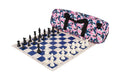 Deluxe Chess Set Combination and Triple Weighted Regulation Pieces | Vinyl Chess Board | Deluxe Bag