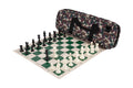 Deluxe Chess Set Combination - Solid Plastic Regulation Pieces | Vinyl Chess Board | Deluxe Bag