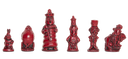 Alice in Wonderland Chess Pieces - Red & Natural