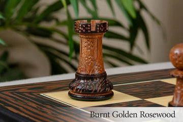 The Burnt Golden Rosewood Leningrad Series Chess Pieces - 4.0