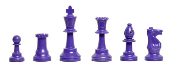 4 Player Chess Set Combination - Triple Weighted Regulation Colored Chess Pieces & 4 Player Vinyl Chess Board