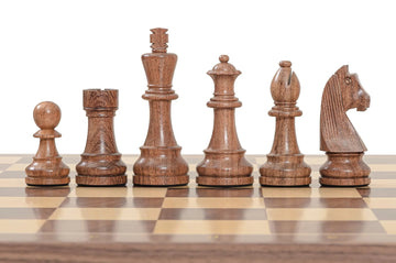 Rechapados Ferrer Chess Set and Walnut Chess Board Combination
