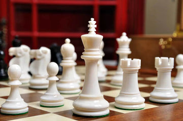 The Reykjavik II Series Bone Chess Pieces - 3.75