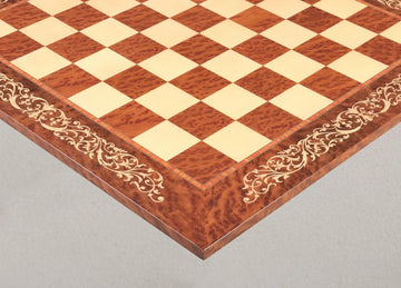 INLAID - Vavona Burl & Maple Superior Traditional Chess Board - Gloss Finish
