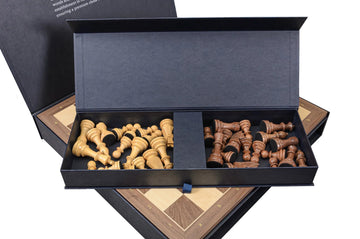 Rechapados Ferrer Chess Set and Walnut Chess Board Combination