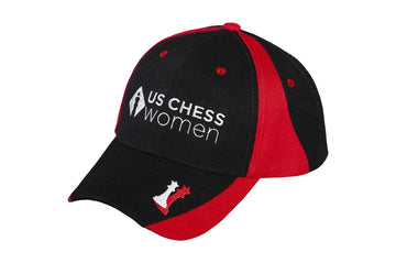 US Chess Women Baseball Hat - Black & Red