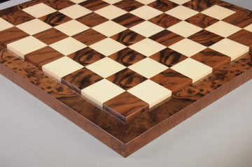 Walnut Burl & Maple Superior Contemporary Chess Board - Gloss Finish