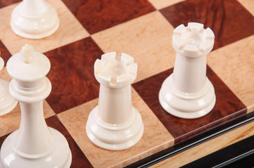 The Mammoth Ivory and Genuine Ebony Collector Series Luxury Chess Pieces - 4.4