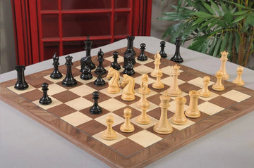 IMPERFECT - 4.4" Imperial - GENUINE EBONY / BOXWOOD - Wood Chess Pieces