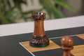 The Burnt Golden Rosewood Grandmaster Series Chess Set, Box, & Satin Board Combination