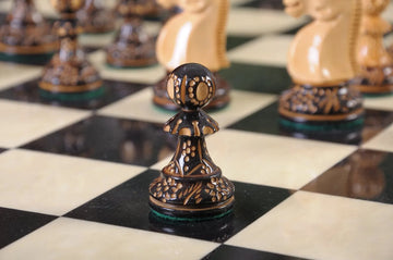 The Burnt Reykjavik II Series Chess Pieces - 3.75