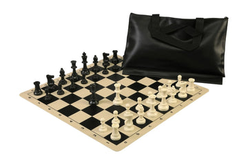 Superior Chess Set Combination with Silicone Chess Board - Triple Weighted Regulation Pieces | Silicone Chess Board | Superior Bag