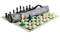Quiver Chess Set Combination - Solid Plastic Regulation Pieces | Vinyl Chess Board | Quiver Bag