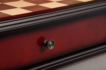 Walnut and Maple Classical Tiroir Chess Board with Storage Drawers
