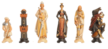 The Pyrenees Series Hand Painted Chess Pieces - From The Val Gardena Collection - 6.3" King
